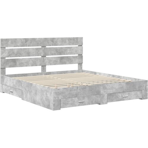  Krevetna konstrukcija s ladicama Betonski sivi 180 x 200 cm Siva 203 x 183 x 100 cm Slike