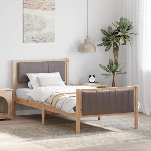  Okvir kreveta Smeđa i taupe 90 x 200 cm Masivna borovina Cijene