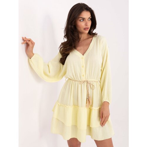 Italy Moda Dress-MI-SK-A5079.27-light yellow Cene