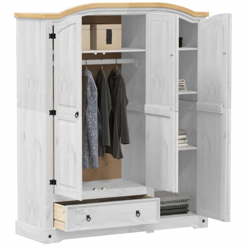  Ormar Corona 151,5 x 52 x 186 cm od masivne borovine Bijela Slike
