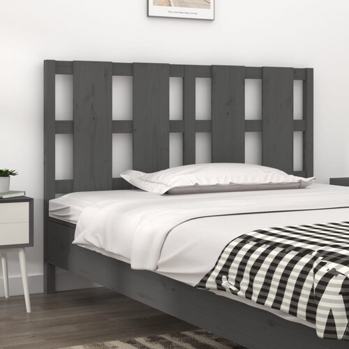  Uzglavlje za krevet sivo 125,5 x 4 x 100 cm od masivne borovine Cene