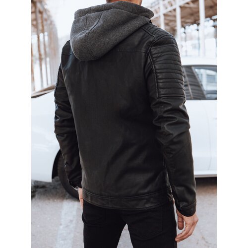 DStreet Men's Black Leather Jacket Slike