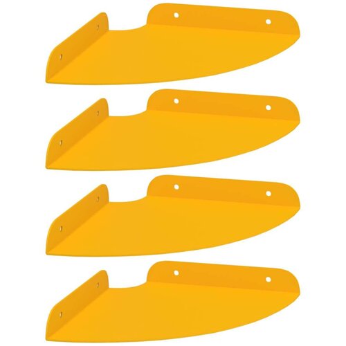  Lebdeća polica s policom s pohranom 4 pcs Žuta 18 x 18 x 2 cm - žuta boja senfa 18 cm 4 Slike