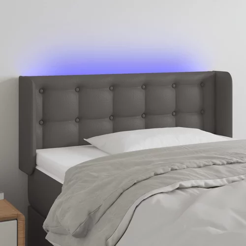 vidaXL LED uzglavlje sivo 83x16x78/88 cm od umjetne kože