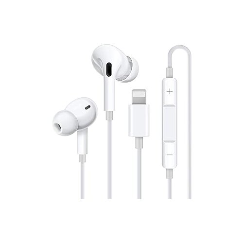  Coolden In-Ear Headphones for iPhone Headphones HiFi Audio Stereo with Microphone and Volume Control Compatible with iPhone 14/14 Pro/13 Pro Max/13/12/SE/11/XR/8/7 Supports All iOS Systems (White) Slike