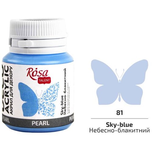 Rosa TALENT Pearl akrilna dekorativna boja 20 ml | 81 Sky blue Slike