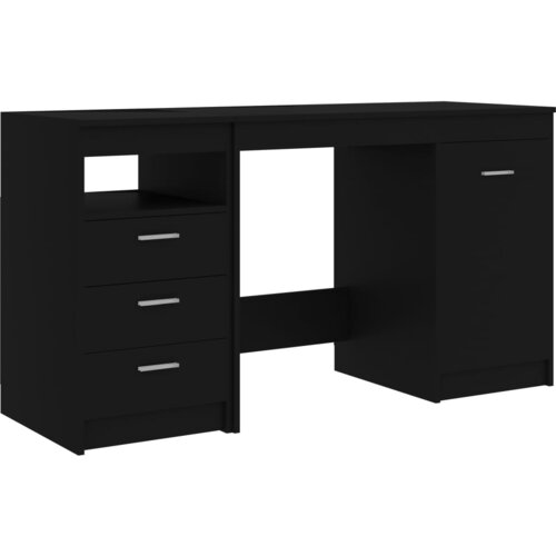 VidaXL Pisalna miza črna 140x50x76 cm iverna plo&amp;scaron;ča, (20640821) Slike