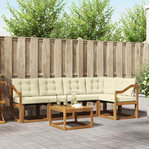  Set vanjskih sofa 6 kom. Prirodna i krem Slike