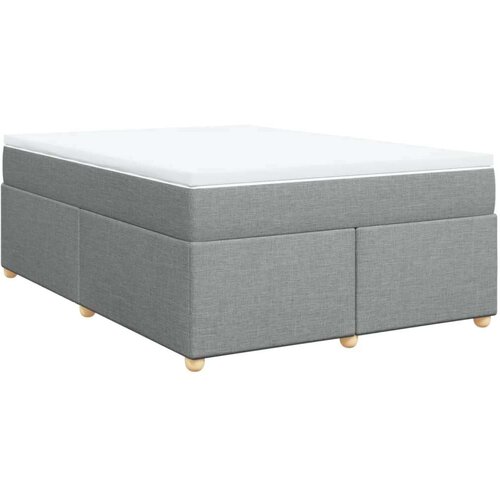 VidaXL Krevet s oprugama i madracem svjetlosivi 140x190 cm od tkanine Slike