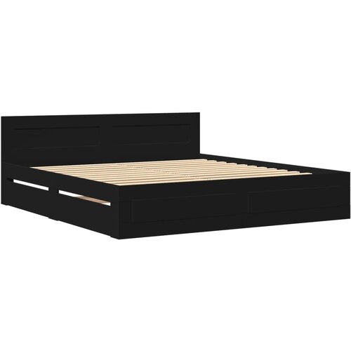 VidaXL Okvir kreveta s uzglavljem bez madraca crni 180x200 cm Slike