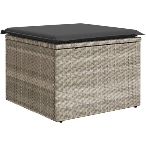 Maison Chic Vrtni stolček - Vrtni stoli z blazino svetlo siv 55x55x37 cm poli ratan JS838, (21877823) Slike
