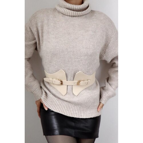 Fenzy Široki Remen Od Umjetne Kože, Bež Cijene