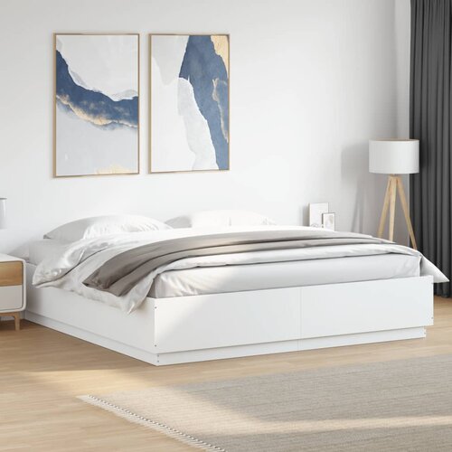 Furnova Posteljni okvir bel 200x200 cm inženirski les, (21935470) Slike