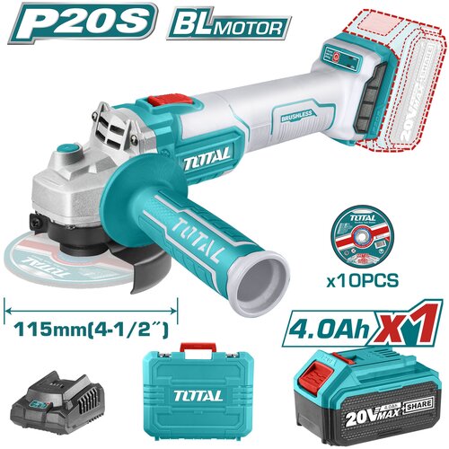 TOTAL TOOLS akumulatorski kotni brusilnik, 20V/8500rpm/P20S, serija industrial (TAGLI2011587), (20848938) Cene