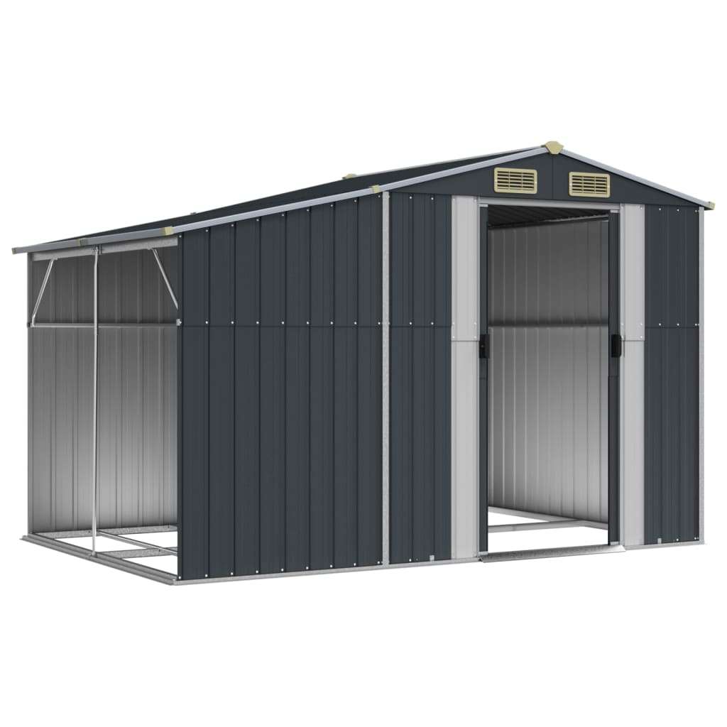 VidaXL Vrtna lopa antracitna 277x192,5x179 cm pocinkano jekl Slike