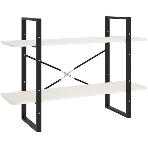 Maison Chic Knjižna omara - Knjižni regal 2-nadstropna bela 100x30x70 cm trdna borovina, (21726069) Cene