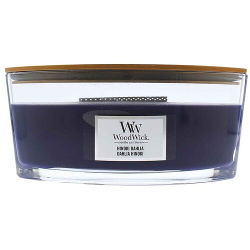 WoodWick Hinoki Dahlia mirisna svijeća s drvenim fitiljem (hearthwick) 453,3 g Slike