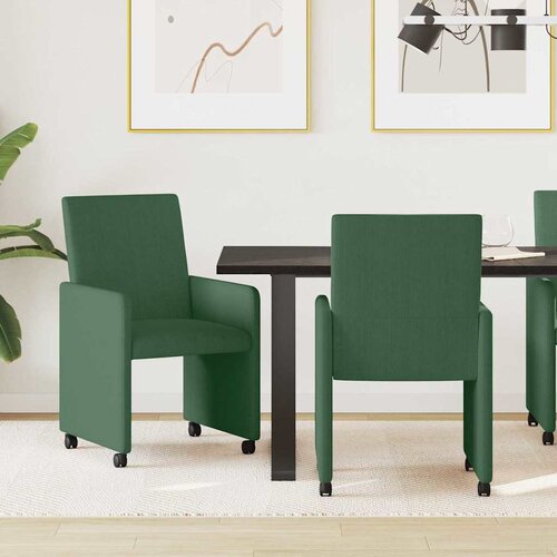 vidaXL Jedilni stoli s kolesi 2 pcs Siva zelena 57 x 66 x 94 cm Cene
