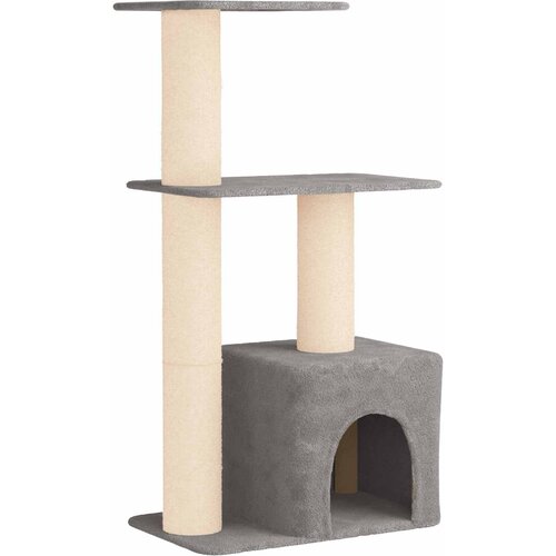vidaXL Mačje drvo s sisalnim postoljima za grebanje Svjetlosiva 133 cm - Svjetlosiva Cijene