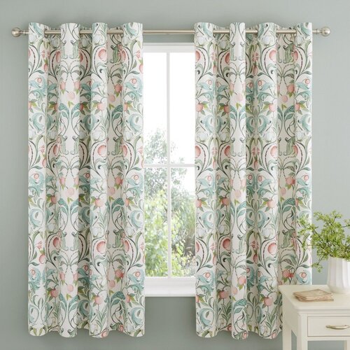 Catherine Lansfield Zelene/ružičaste zavjese u setu 2 kom 168x183 cm Clarence Floral &amp;ndash; Slike
