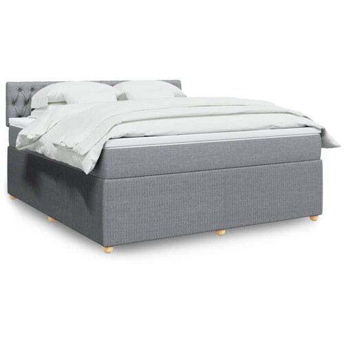 vidaXL Box spring postelja z vzmetnico svetlo siva 180x200 cm blago Cene
