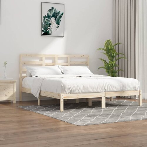 The Living Store Posteljni okvir iz trdnega lesa 200x200 cm - Posteljni Okvir, (21525345) Slike
