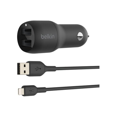 Belkin Boost Charge Dual USB-A Car Charger 24W (CCD001bt1MBK) Slike