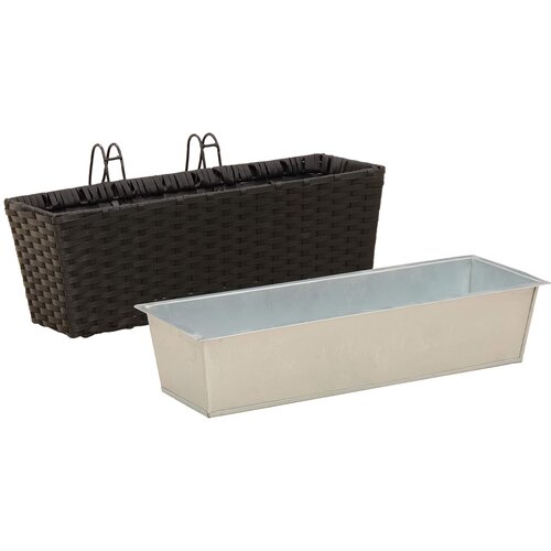  Ograda 2 pcs Crna 50 x 17 x 17 cm Metal Slike