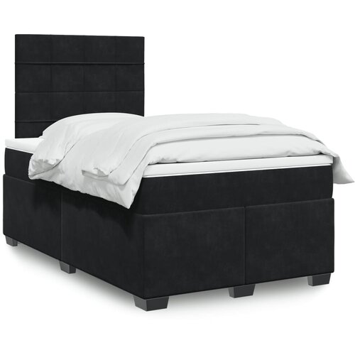  The Living Store Box spring postelja z vzmetnico črna 120x190 cm žamet - Box Spring Postelja, (21488937) Cene
