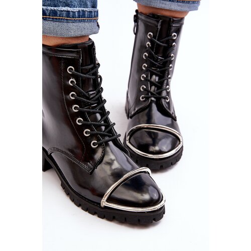 LU BOO Women&amp;#039;s Boots Black Work Boots with Steel Frame Jacksy Slike