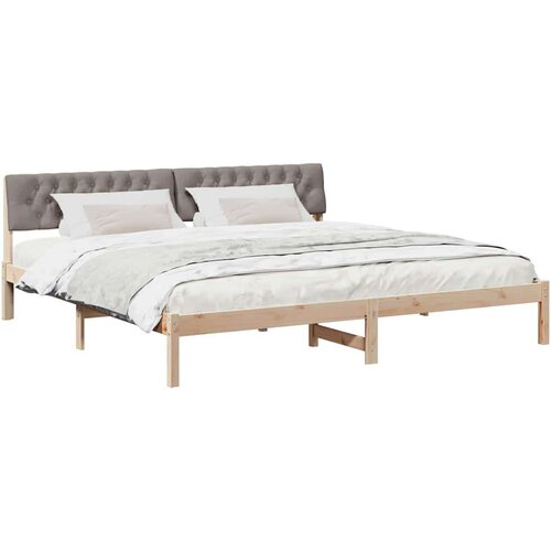  Okvir kreveta Smeđa i taupe 200 x 200 cm Masivna borovina Slike