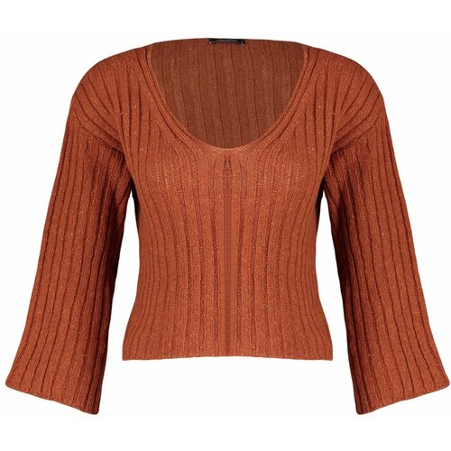 Trendyol Sweater - Brown - Oversize Slike