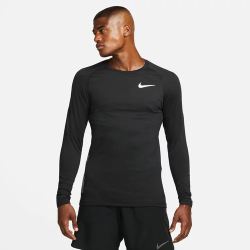Nike Tehnička sportska majica 'Pro Warm' crna / bijela