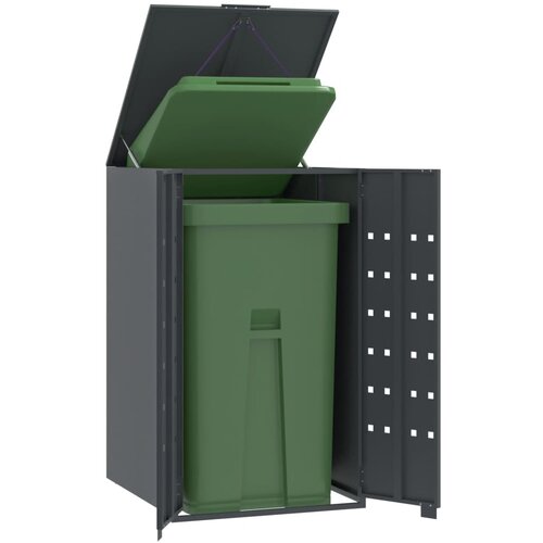 vidaXL Spremište za jednu kantu za otpad antracit 69x79x117 cm čelično Cijene