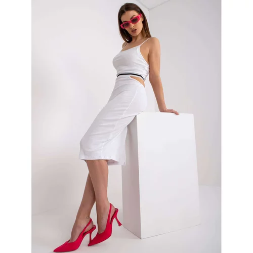 Fashion Hunters White striped dress on Giorgia RUE PARIS frames