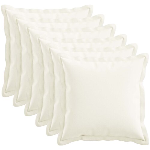  Presvlaka za jastuk 6 pcs HOUTEN Bijela 45 x 45 cm Umjetni lan Cijene
