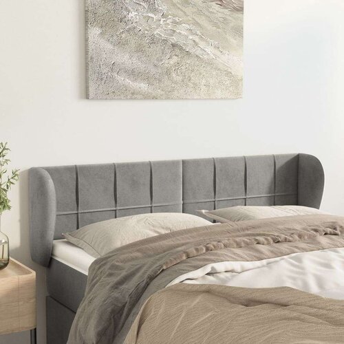  Uzglavlje s ušima svjetlosivo 147x23x78/88 cm baršunasto Cijene
