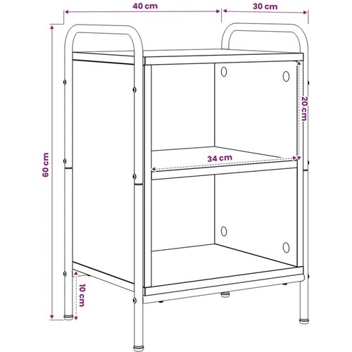  Noćni ormar Siva Sonoma 40 x 30 x 60 cm Konstruirano drvo - Siva Sonoma 1 Slike
