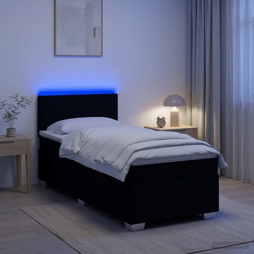  Boxspring krevet s madracem Crna 80 x 200 cm Tkanina Cijene