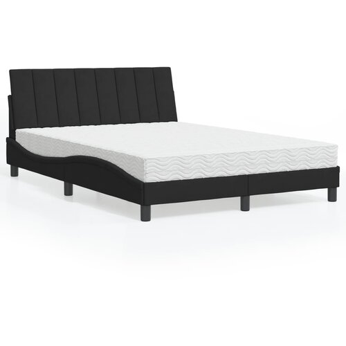  Krevet s madracem Hanko crni 140 x 190 cm baršunasti Cene