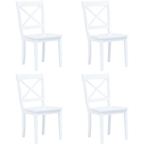 Furnova Jedilni stoli 4 kosi beli trdni kavčukovec, (21928734) Slike