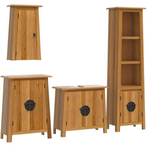 Maison Chic Kopalniški sestavi - Kopalniška garnitura 4-delna trdna borovina, (21787908) Cene