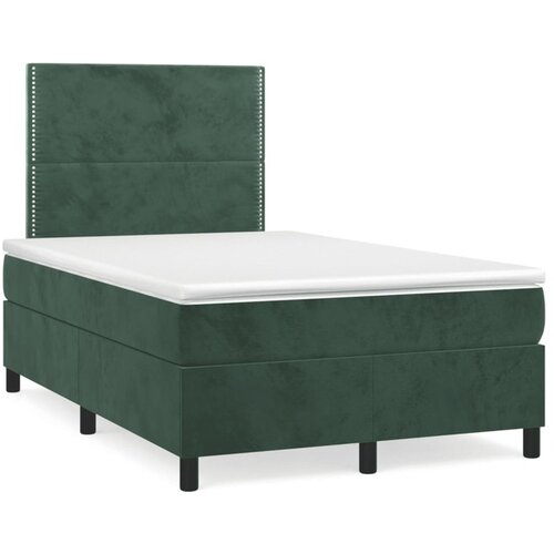 vidaXL Krevet box spring s madracem tamnozeleni 120x190 cm bar&scaron;unasti Cijene