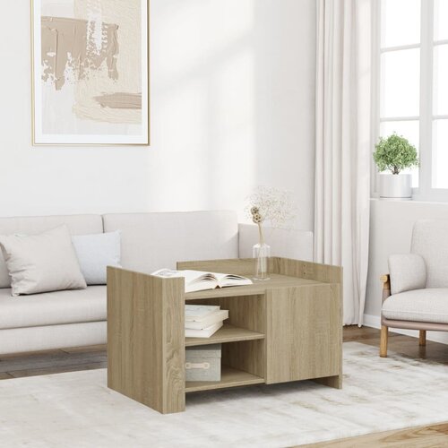  The Living Store Klubska mizica sonoma hrast 80x50x50 cm konstruiran les - Klubska Mizica, (21495648) Slike