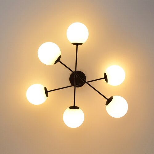  plafonski luster moon 6xE27/15W/230V, crne boje Slike