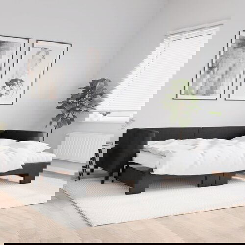 The Living Store Izvlečna dnevna postelja z vzmetnicami črna 90x200 cm blago - Izvlečna Dnevna Postelja, (21450042) Slike