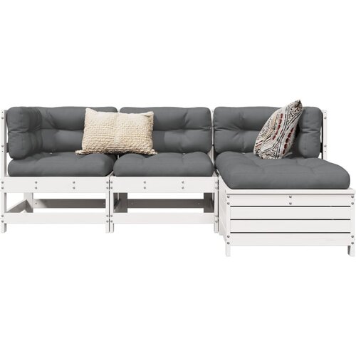  4-dijelni set vrtnih sofa od masivne borovine bijeli Cene