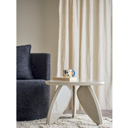 Bloomingville Kremno bela klubska mizica v sijajnem dekorju 57x60 cm Magia &amp;ndash; Slike