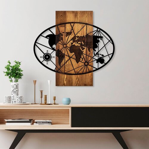 Wallity Zidna dekoracija World Map 4-M, 57 x 62 cm, Smeđa Cene