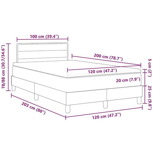  Krevet s podnicom s madracem krem 120x200 cm tkanina Slike